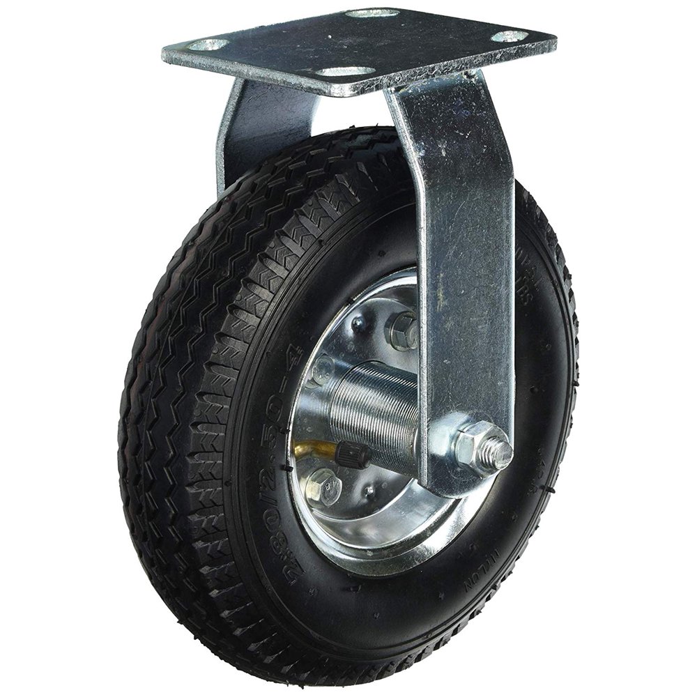 9795 8Inch Pneumatic Caster Wheel, Rigid Plate, Steel Hub with Ball