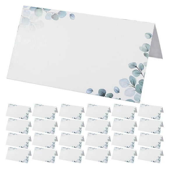 40 tarjetas de eucalipto para bodas, plegables, con nombre para mesas, tarjetas con vegetación para invitaciones de cumpleaños y etiquetas para comida de buffet.