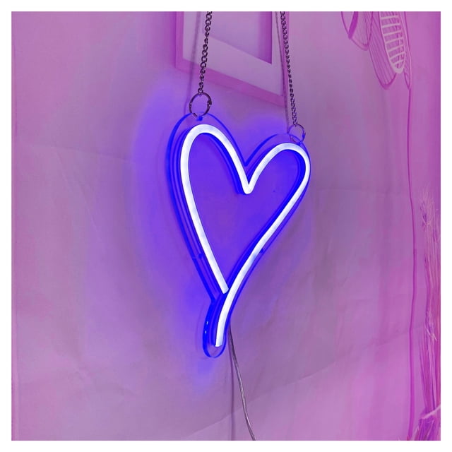 Letrero De Neón Con Forma Corazón Para Habitación Adolescentes, Dormitorio, Tienda Juegos, Mascotas, Fiesta Cumpleaños, Escaparate 40cm