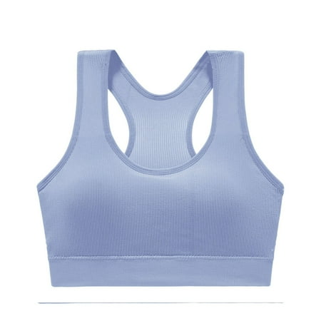 Ukumplol Sports Bras for Women Gathering Yoga Bra Large Breasts Show Small Bra Shockproof Tank Top Underwear Push Up Bras for Women Bralettes for Women Sleep Bras for Women Light Blue One Size