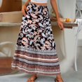 thumbnail image 2 of Women's Skirts Summer Flared Ruffle Solid Color Soft & Lightweigh Flowy Swing Pleated Beach Long Skirt with Pockets, 2 of 6