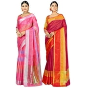  Sari para mujer Banarasi Art Silk Woven Sari  Regalo de boda  étnico indio Sari con blusa sin coser, Oro : Ropa, Zapatos y Joyería