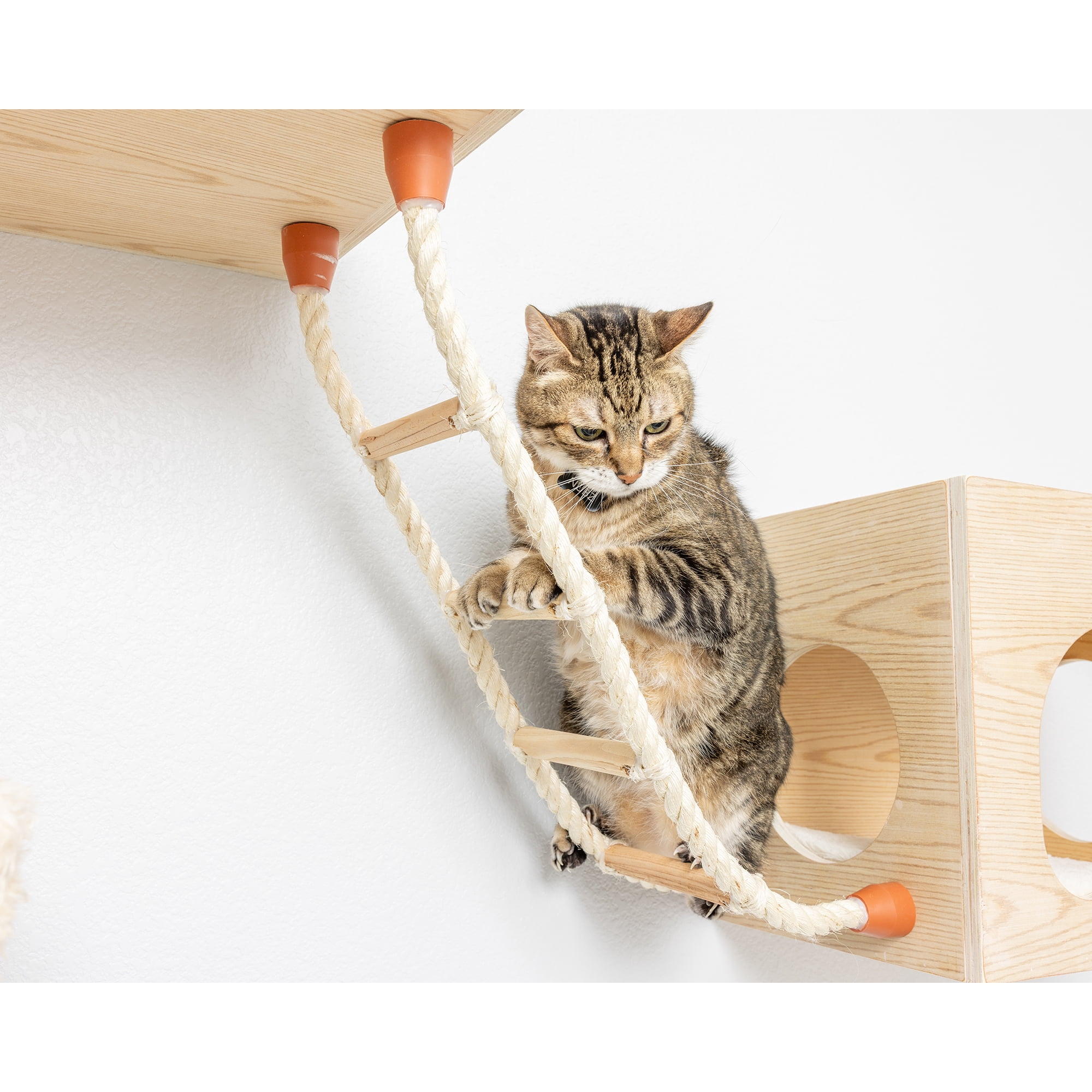 Armarkat W1907E Wall-Mounted Cat Climbing Ladder Solid Wood Sisal Rope 28"
