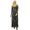 thumbnail image 6 of Bimba Womens Muslim Printed Jilbab Dress Designer Abaya With Pockets & Hijab, 6 of 6