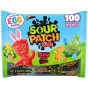 SOUR PATCH KIDS Big Kids Individually Wrapped Soft & Chewy Candy, Easter Candy, 100 Pieces