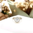 thumbnail image 2 of Auory 1 Carat Round Cut Moissanite Halo Engagement Ring in 18k Yellow Gold Plating Over Sterling Silver for Women, 2 of 10