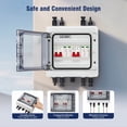 thumbnail image 2 of Caja Combinadora Solar con Protección Multicapa, Sobretensiones, Interruptor Aislador de 2 Entradas y Salidas DC40A, IP65 A Prueba Agua., 2 of 8