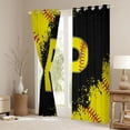 thumbnail image 3 of Manfei Children Teens Personalized Initial P Blackout Curtains Set of 2 (52x84 Each),Graffiti Splash Window Curtains,Sport Baseball Curtains and Drapes,Super Cozy Room Decor, 3 of 6