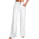 thumbnail image 1 of Jeans de pierna ancha para mujer, casuales, de cintura alta, elásticos, holgados, pantalones de mezclilla blancos, talla pequeña., 1 of 5
