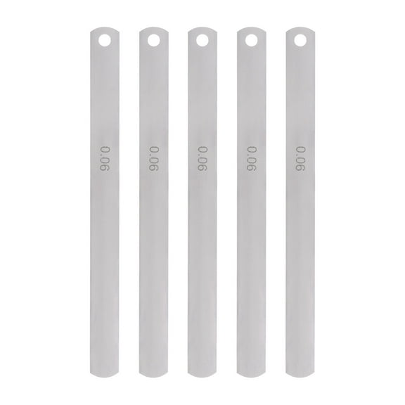 5 Packs Mn Steel Feeler Gauge 0.06mm Thickness 150mm Length Metric Filler Thickness Gage Gap Measuring Tool