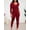 Burgundy, variant on Women's Tracksuits 2 Piece Outfits Sweatsuit Long Sleeve Top Jogger Legging Pants Sets-Burgundy-M