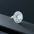 thumbnail image 4 of Gem Stone King Sky Blue Simulated Aquamarine 925 Sterling Silver Women's Ring 7.41 Ct Emerald Cut (Size 7), 4 of 4