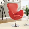 thumbnail image 2 of Bowery Hill Faux Leather Swivel Accent Chair in Red, 2 of 2