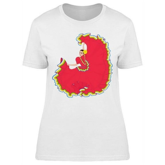 Girl Dances In A Mexican Dress T-Shirt Women -Image by Shutterstock, Female Small