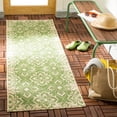 thumbnail image 3 of SAFAVIEH Courtyard Austin Geometric Indoor/Outdoor Runner Rug, 2'3" x 6'7", Green/Cream, 3 of 9