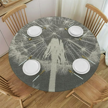 

Sheronv Dandelion Round Tablecloth Stain Resistant Washable Indoor Outdoor Kitchen Dining Wedding Parties 100% Polyester Picnic Camping Table Cover 46 -50