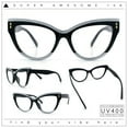 thumbnail image 2 of Womens 2-tone Color Design Horn Rim Cat Eye Clear Lens Fashion Eyeglasses Black White, 2 of 8