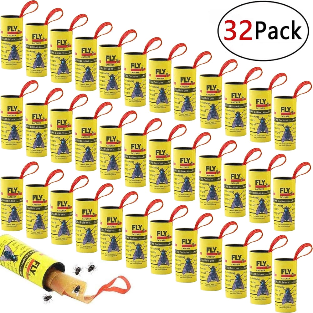Bowake 4 Rolls Sticky Fly Paper Eliminate Flies Insect Bug Glue Paper  Catcher Trap