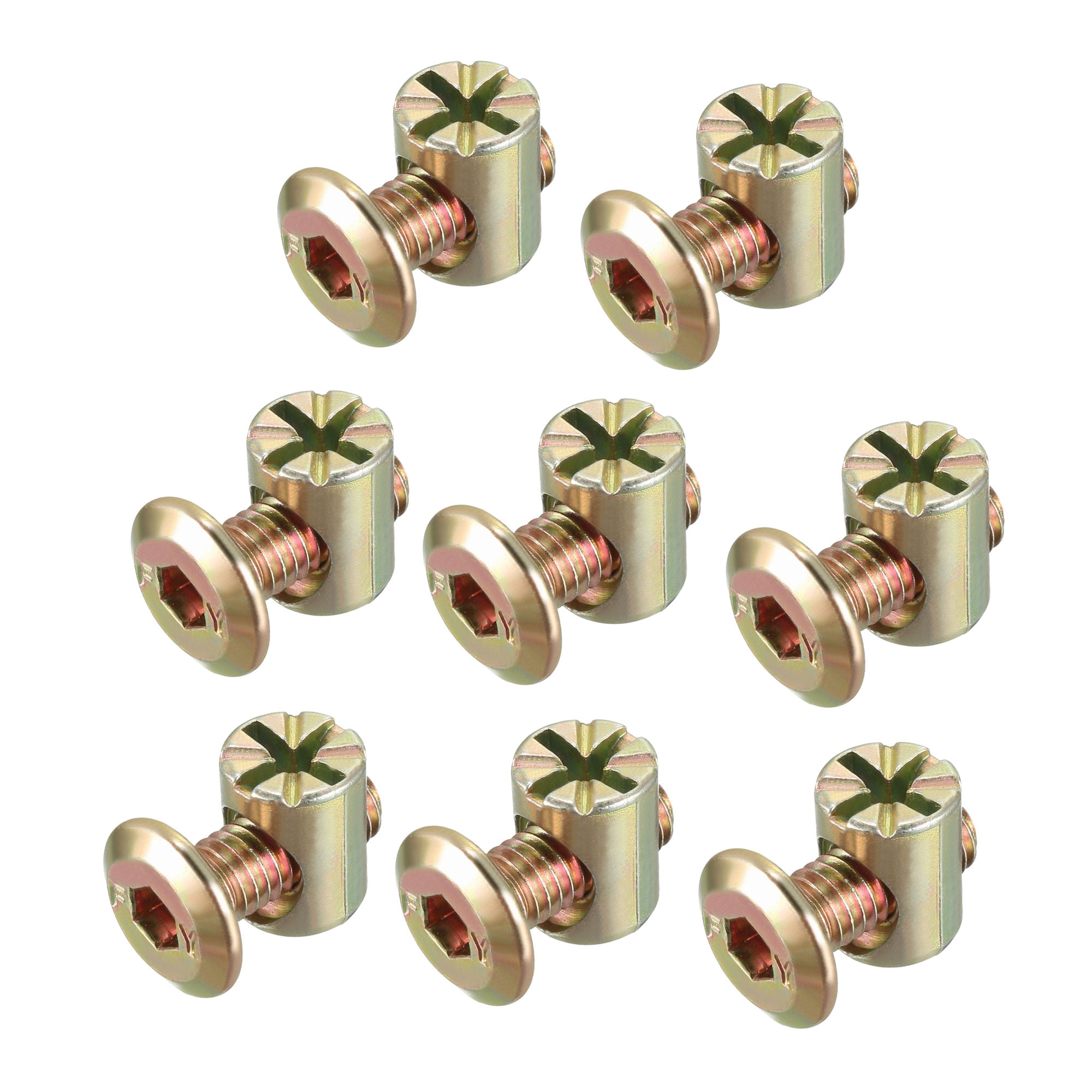 M6x15mm Furniture Bolt Nut Set Hex Socket Screw w Barrel Nuts 8 Sets