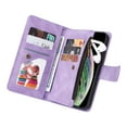 thumbnail image 5 of Étui pour iPhone X/XS Housse Portefeuille à Fermeture Éclair Magnétique Protectrice - Violet, 5 of 5