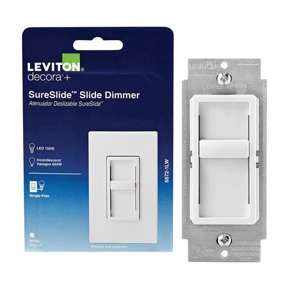 Leviton Decora SureSlide Single Pole Slide Dimmer Switch