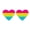 Pansexual, variant on LGBT Heart Pride Earrings for Women Men Rainbow Stud Earrings Asexual