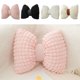 thumbnail image 1 of Funda de almohada con lazo de gamuza sintética, tamaño estándar de 32 x 40 cm, para dormitorio, sofá, sala de estar, decoración en blanco, marrón y rosa JASKFLY, 1 of 9