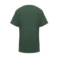 thumbnail image 4 of ZQGJB Plus Size Summer T-Shirts for Women Trendy Solid Color Short Sleeve Crewneck Pullover Tops Loose Lightweight Comfy Baggy Tunic Blouse Dark Green XXXXL, 4 of 5