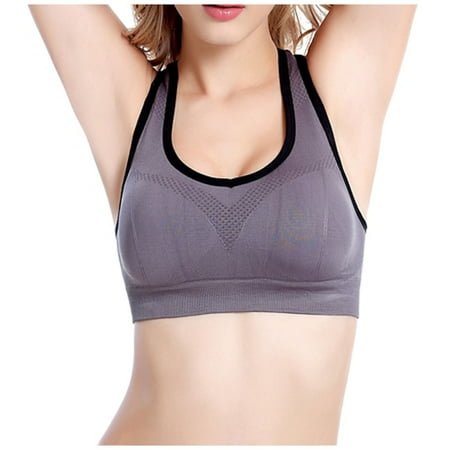 Deals Clearance under 5.00 Lindreshi Sports Bras for Women High Impact Women Seamless Stretch Sport Bra Padded Fitness Tank Tops Workout Gym Yoga Vest