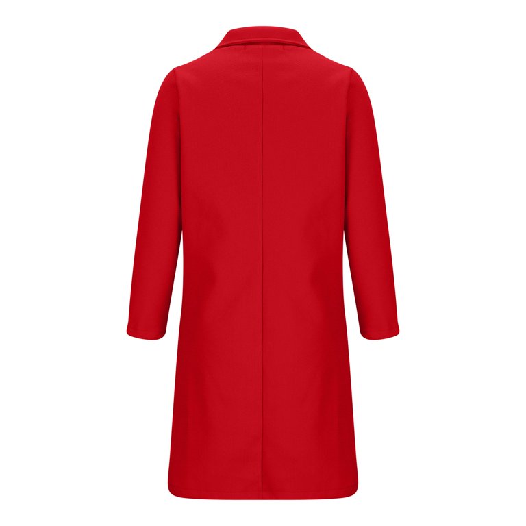 red winter dress coat womens Handmade Red Wool Coat Vintage Double Breasted Swing Coat