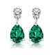 thumbnail image 1 of Pendientes Clásicos JeenMata de oro blanco de 18 K sobre plata con Colgante de Esmeralda 2,5 quilates para mujer, 1 of 6