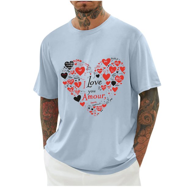 Camisas de Manga Larga para Hombres Imprimir Casual Cuello Redondo Blusa de Manga Corta, Camisas de Lino para Hombres