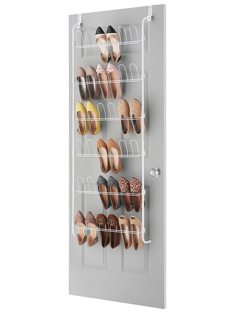 Whitmor, Over-The-Door Metal Shoe Rack, 18-Pair Capacity, White