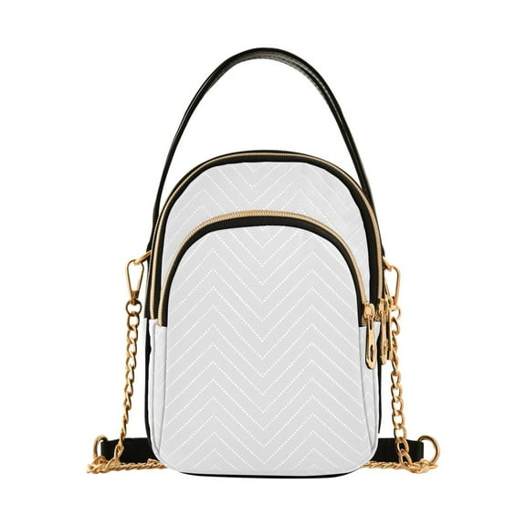 ALAZA Chain Crossbody Bags for Women White Shoulder Handbag Phone Purse