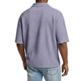 thumbnail image 5 of Fabrcox S-4XL Men's Waffle Polo Shirt Lapel Collar Button Down Short Sleeve Shirt for Men Big and Tall Spring Summer Golf Shirt Men, 5 of 8