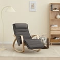 thumbnail image 2 of JOMEED Gray Velvet Upholstered Glider Nursery Adult Rocking Chair Indoor with Adjustable Footrest, 2 of 8