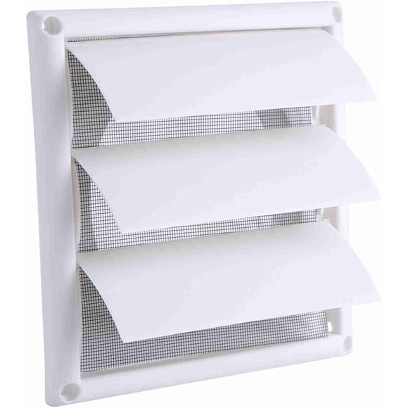 Plastic Air Vent Grille Cover 3 Flaps Wall Duct Ventilation Grill with Net Plastic Louvre Air Vent Grille with Flyscreen Cover(2020CM)