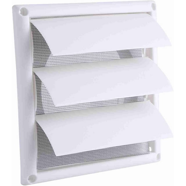 Plastic Air Vent Grille Cover 3 Flaps Wall Duct Ventilation Grill with Net Plastic Louvre Air Vent Grille with Flyscreen Cover(2020CM)