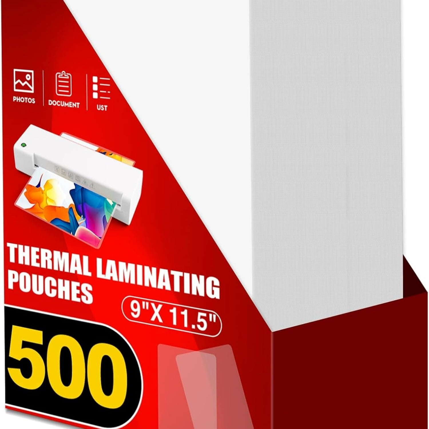 500 Pack Laminating Sheets,Holds 8.5 x 11 Inch Sheets,Thermal Laminating Pouches, 3 Mil, 9 x 11.5 Inches Lamination Sheet Paper for Laminator, Round Corner Letter Size