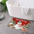 thumbnail image 3 of SPXUBZ Non-slip Flannel Floor Mat Merry Christmas Snowman Design for Bathroom Kitchen Bedroom Decor 16x24 inch, 3 of 5