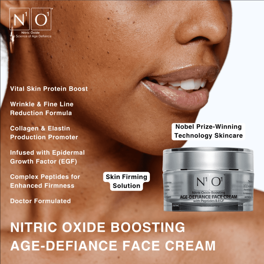 N1O1 Age-Defiance Moisturizer Face Cream with Nitric Oxide Collagen Elastin Booster, 1.75 oz