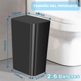 thumbnail image 2 of Set de 3 Bote de Basura para Baño con Tapa Desplegable, Contenedor de Basura pequeño de 10 Litros, Cesto de Basura Delgado y Compacto para Dormitorio, Oficina, Cocina (Negro), 2 of 7