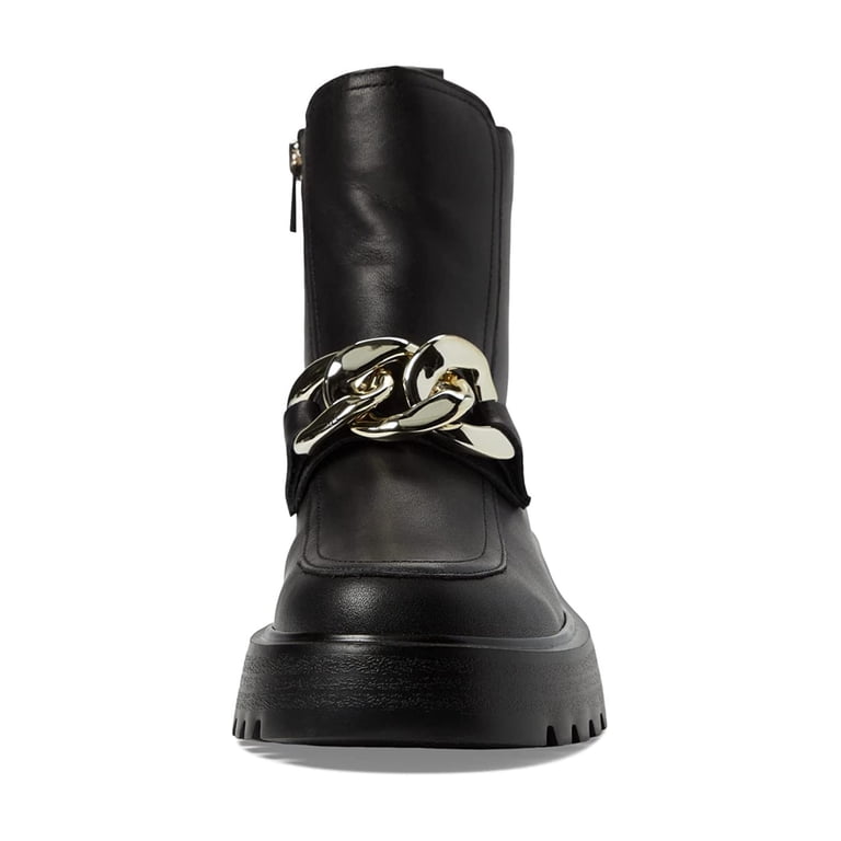 Steve Madden Cleo Black Leather Chunky Lug Sole Curb Chain  display picture 2