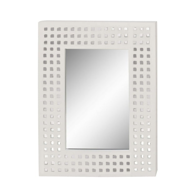 Decmode Modern 36 X 28 Inch Rectangular White Wooden Framed Wall Decmode Modern 36 X 28 Inch Rectangular