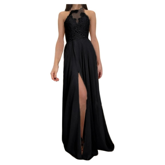 Women Maxi Fall Dress Lace Backless Sleeveless Homecoming Dresses For Wedding Guest