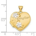 thumbnail image 3 of 14k Two Tone Polished Holds 2 photos Gold Daughter Floral 18mm Love Heart Locket-Locket Necklace for Women, 3 of 3