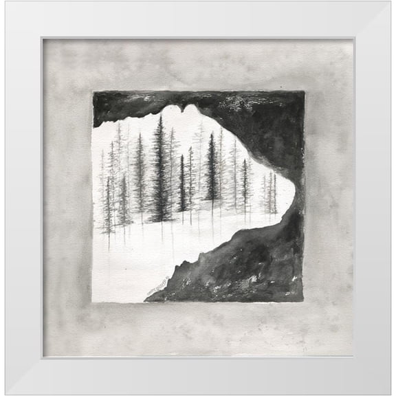 Shamp, Cindy 20x20 White Modern Wood Framed Museum Art Print Titled - Bear Silhouette