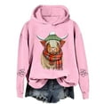 thumbnail image 4 of Christmas Hoodies for Women Graphic Xmas Cow Print Long Sleeve Fashion Hooded Sweatshirts Trendy Casual Pullover, 4 of 4
