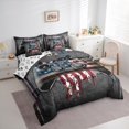 thumbnail image 4 of Feelyou Video Game Console Bedding Comforter Set 7 Pieces for Boy, Retro American Flag Full Bedding Set, Cartoon Gamepad Reversible Fitted Sheet Flat Sheet, Super Cozy Room Decor, 4 of 9