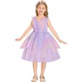 thumbnail image 6 of IBTOM CASTLE Toddler Girls Butterfly Birthday Dress Ruffle Tulle Flower Girl Wedding Pageant Formal Party Dress Floral Shiny Butterfly for Photo Shoot 18-24 Months Purple, 6 of 7